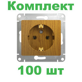 Glossa РОЗЕТКА с заземлением, 16А, механизм, ДЕРЕВО ДУБ, GSL000543, Systeme Electric, комплект из 100 штук Glossa РОЗЕТКА с заземлением, 16А, механизм, ДЕРЕВО ДУБ, GSL000543, Systeme Electric, комплект из 100 штук