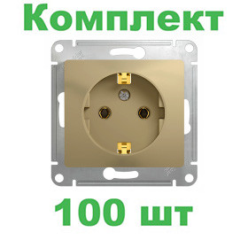 Glossa РОЗЕТКА с заземлением, 16А, механизм, ТИТАН, GSL000443, Systeme Electric, комплект из 100 штук Glossa РОЗЕТКА с заземлением, 16А, механизм, ТИТАН, GSL000443, Systeme Electric, комплект из 100 штук