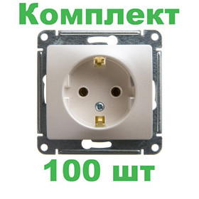 Glossa РОЗЕТКА с заземлением, механизм, ПЕРЛАМУТР, GSL000643, Systeme Electric, комплект из 100 штук Glossa РОЗЕТКА с заземлением, механизм, ПЕРЛАМУТР, GSL000643, Systeme Electric, комплект из 100 штук