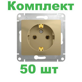 Glossa РОЗЕТКА с заземлением, 16А, механизм, ТИТАН, GSL000443, Systeme Electric, комплект из 50 штук Glossa РОЗЕТКА с заземлением, 16А, механизм, ТИТАН, GSL000443, Systeme Electric, комплект из 50 штук