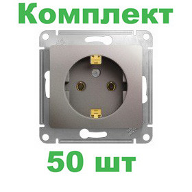 Glossa РОЗЕТКА с заземлением,16А, 250В, механизм, ПЛАТИНА, GSL001243, Systeme Electric, комплект из 50 штук Glossa РОЗЕТКА с заземлением,16А, 250В, механизм, ПЛАТИНА, GSL001243, Systeme Electric, комплект из 50 штук