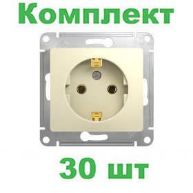 Glossa РОЗЕТКА с заземлением, 16А, механизм, БЕЖЕВЫЙ, GSL000243, Systeme Electric, комплект из 30 штук Glossa РОЗЕТКА с заземлением, 16А, механизм, БЕЖЕВЫЙ, GSL000243, Systeme Electric, комплект из 30 штук