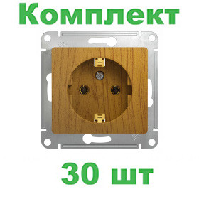 Glossa РОЗЕТКА с заземлением, 16А, механизм, ДЕРЕВО ДУБ, GSL000543, Systeme Electric, комплект из 30 штук Glossa РОЗЕТКА с заземлением, 16А, механизм, ДЕРЕВО ДУБ, GSL000543, Systeme Electric, комплект из 30 штук