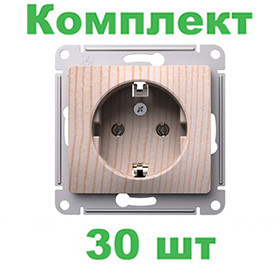 Glossa РОЗЕТКА с заземлением, 16А, механизм, СОСНА, GSL001543, Systeme Electric, комплект из 30 штук Glossa РОЗЕТКА с заземлением, 16А, механизм, СОСНА, GSL001543, Systeme Electric, комплект из 30 штук