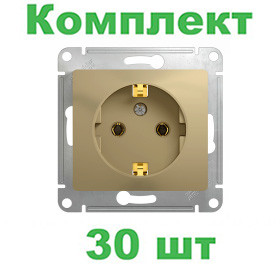 Glossa РОЗЕТКА с заземлением, 16А, механизм, ТИТАН, GSL000443, Systeme Electric, комплект из 30 штук Glossa РОЗЕТКА с заземлением, 16А, механизм, ТИТАН, GSL000443, Systeme Electric, комплект из 30 штук