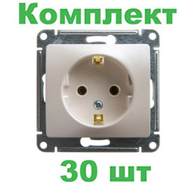 Glossa РОЗЕТКА с заземлением, механизм, ПЕРЛАМУТР, GSL000643, Systeme Electric, комплект из 30 штук Glossa РОЗЕТКА с заземлением, механизм, ПЕРЛАМУТР, GSL000643, Systeme Electric, комплект из 30 штук