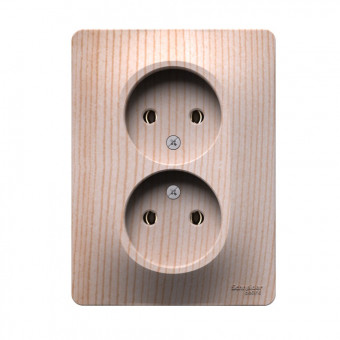 Glossa РОЗЕТКА двойная без заземления,16А, в сборе, СОСНА, GSL001520, Systeme Electric Glossa РОЗЕТКА двойная без заземления,16А, в сборе, СОСНА, GSL001520, Systeme Electric